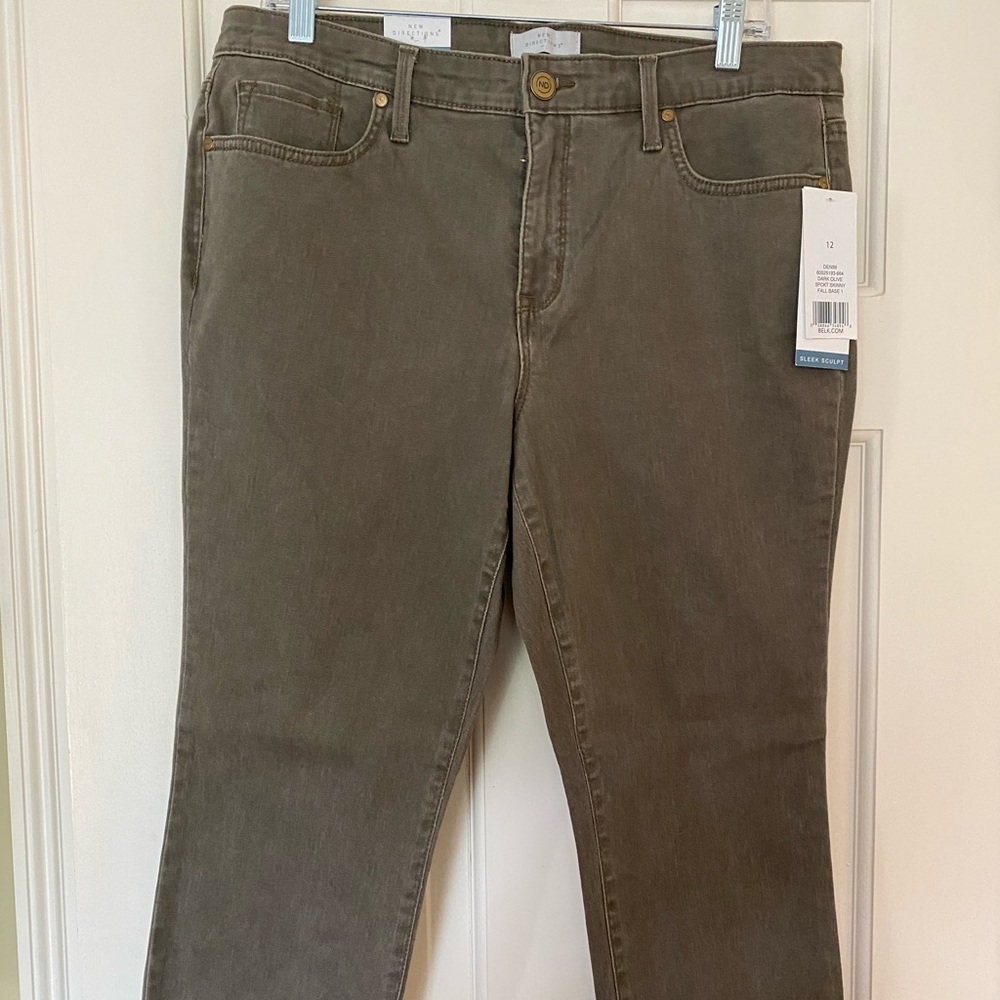 New Directions jeans, dark olive
